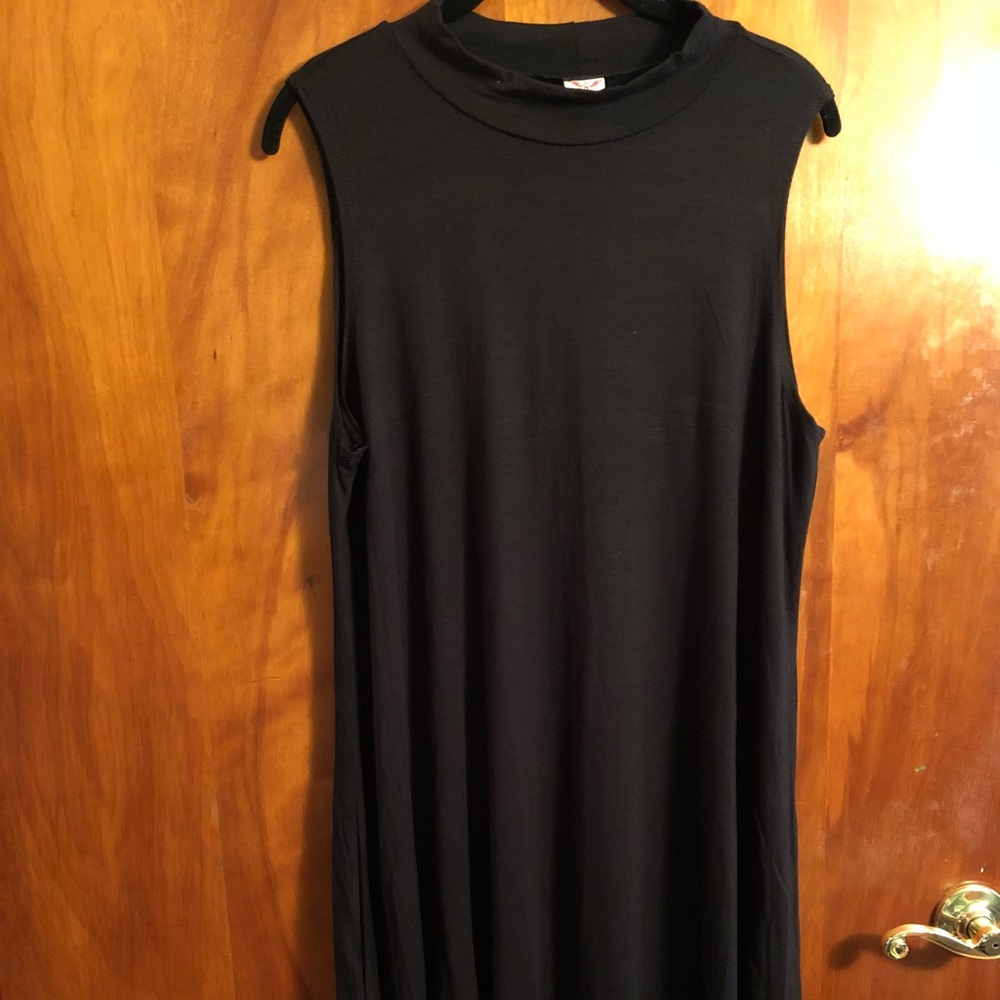High neck, sleeveless dress